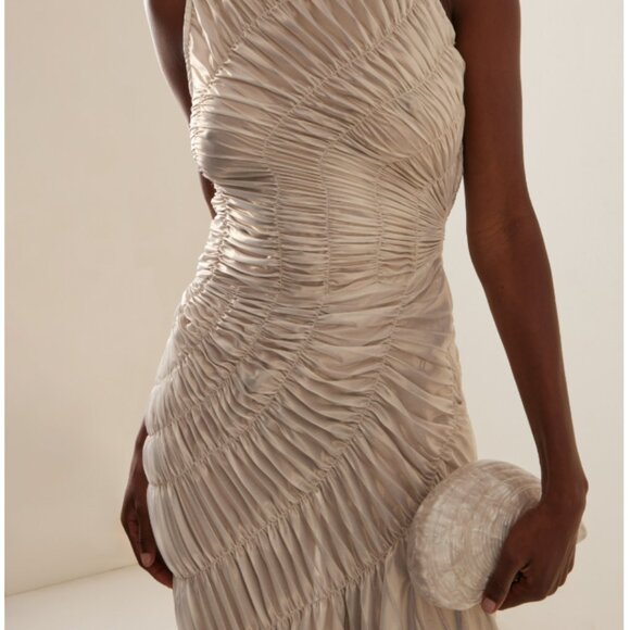Georgia Hardinge Fossil Dress | Ivory Metallic | US 14 - Picture 3 of 10